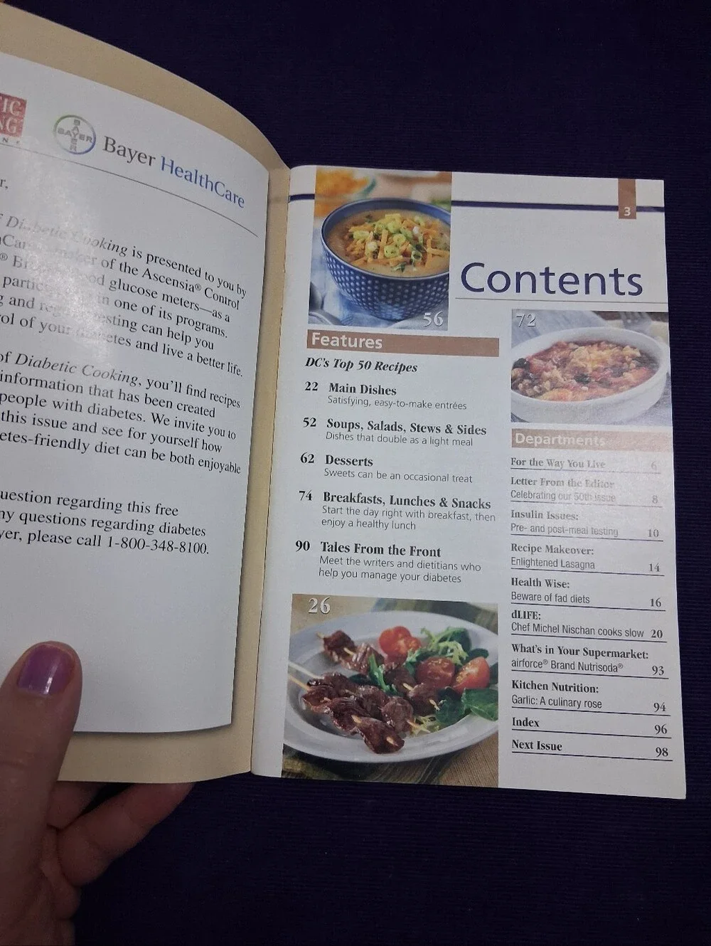 Diabetic Cooking Lot Including 2007 50th Special Issue Cookbook Recipe Booklets